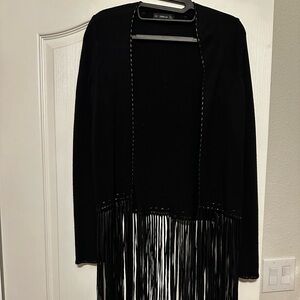 Zara Black Fringe Cardigan